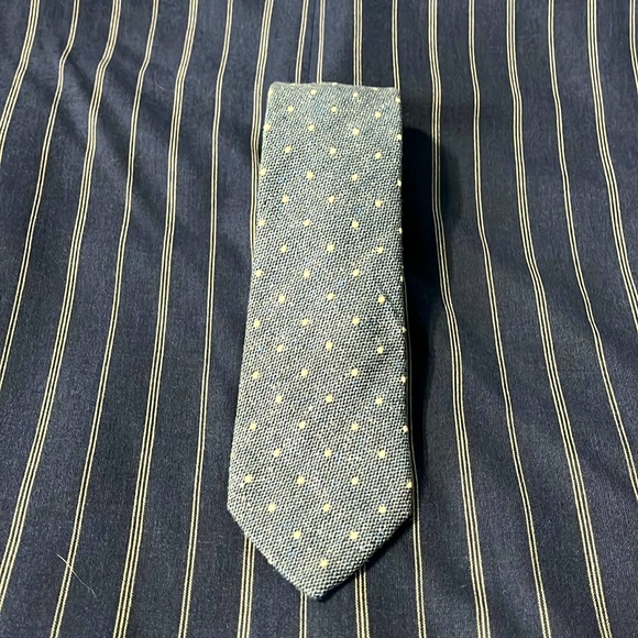 Baby Blue Woven Polka Dot SUITSUPPLY Tie - Picture 1 of 3